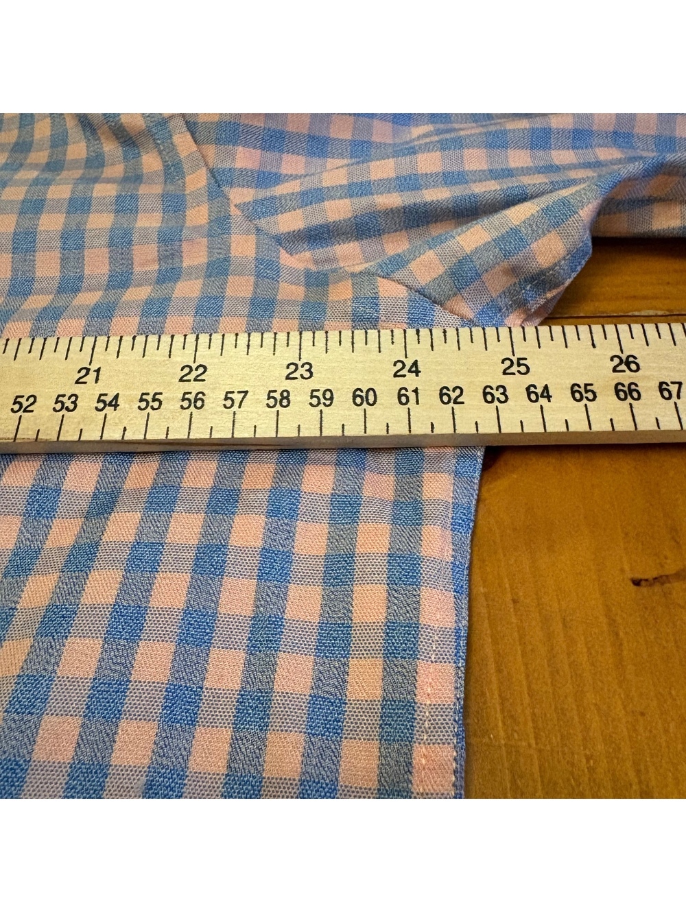 Egara Non-Iron Slim Fit Men's Dress Shirt Size XL Blue Pink Checkered Stretch - Picture 6 of 7